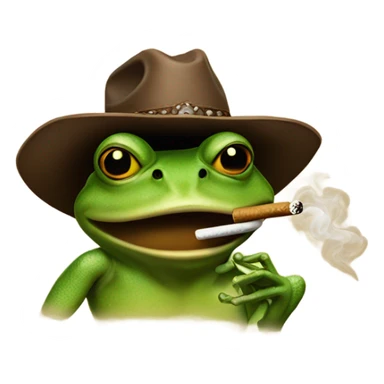 Cowboy frog smoking sticker