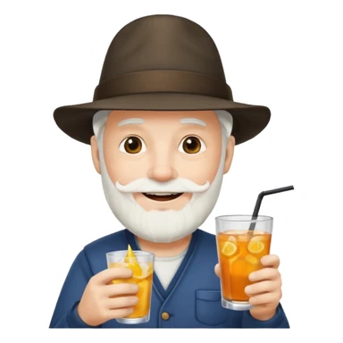 Drink holders with hat white hair white bearded  sticker