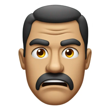 guy making a furious brow face emoji sticker