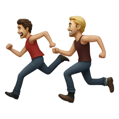 A man chasing his lover  sticker