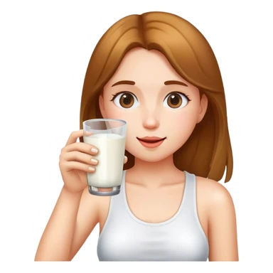 girl drinking glass of milk sticker