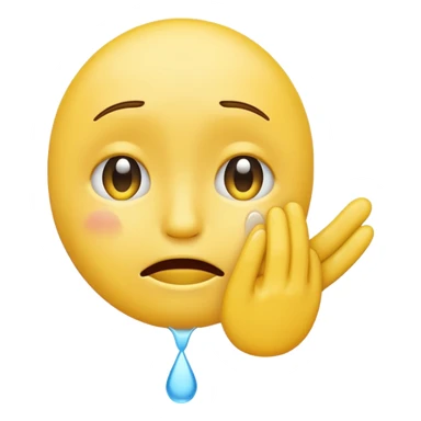 a crying emoji with an open hand in front of it sticker