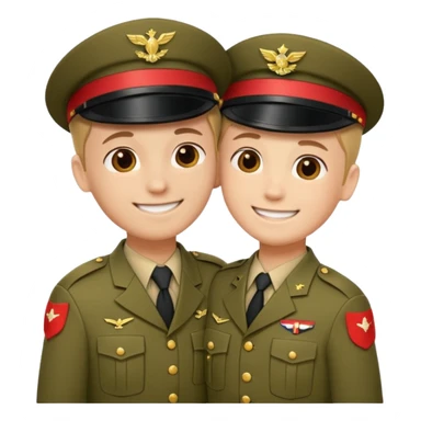 dos soldados dando es un abrazo de solidaridad de fraternidad sticker