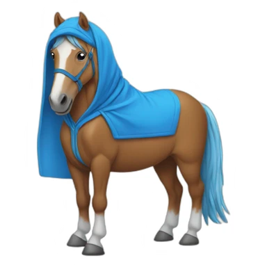 horse wearing blue hoodie sticker