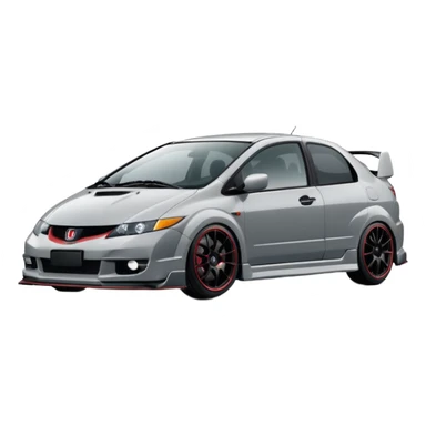 2004 grey Honda civic type r black rims without a spoiler or splitter sticker