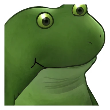 A chicken as a green bufo frog meme sticker