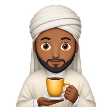 A imam with coffe and is very short sticker