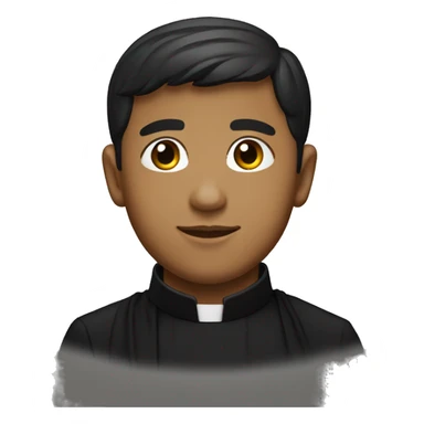 young latino catholic priest in a black cassock with a Roman collar  sticker