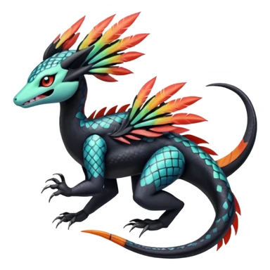 Meloetta-Salandit-Nargacuga-Pokémon-Fakémon-fusion-hybrid-creature sticker