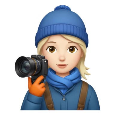 fotographer with winter clothes sticker