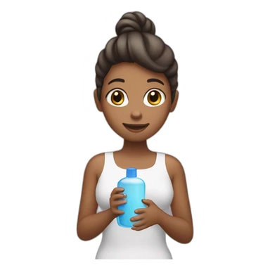 girl with shampoo bottle in her hands sticker