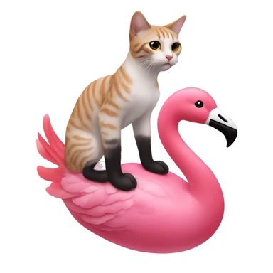 Cat riding a pink flamingo  sticker