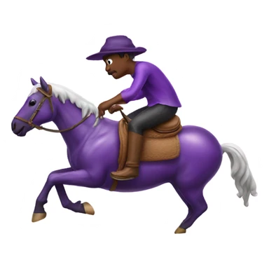 Eggplant riding a horse while wet sticker
