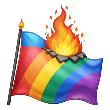 destroyed by fire lgbt flag  sticker