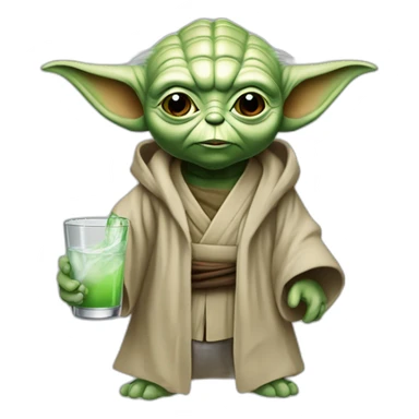Yoda qui boit de la vodka  sticker