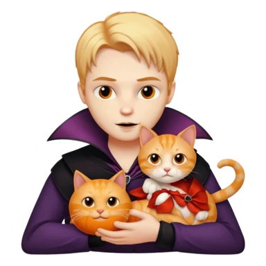 vampire cradling orange tabby sticker