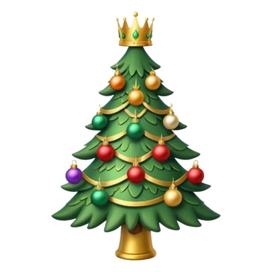 Christmas tree with a crown sticker