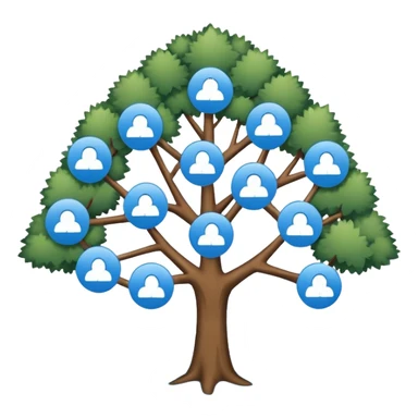 connected nodes forming a simple tree diagram sticker