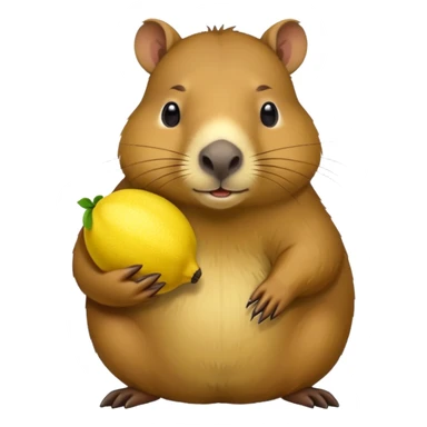 Capybara  holding  lemon sticker