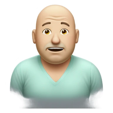 Chubby balding middle age guy with bad breath sticker