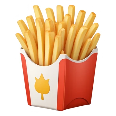Ultra basic french fry container with minimal details sticker