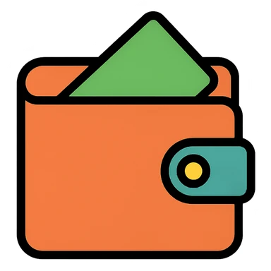 colored wallet icon sticker