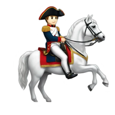young napoleon on white horse sticker