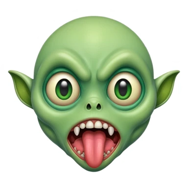  freaky alien with tongue out sticker