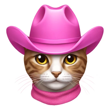 cat wearing a pink cowboy hat sticker