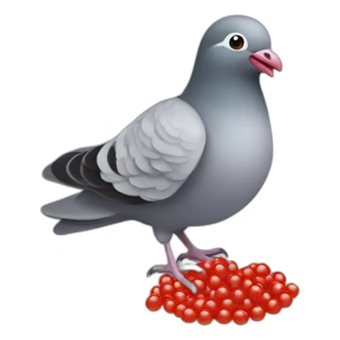 pidgeon holding red caviar in hand sticker