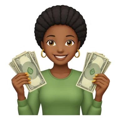 Black girl with money  sticker