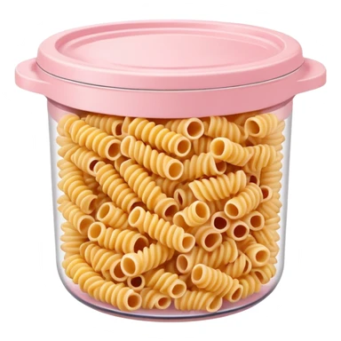 pastel pink food container with pasta inside sticker