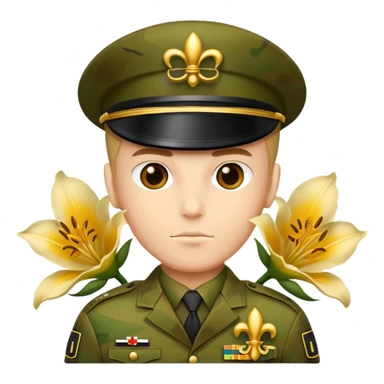 Special force male camuflaged with ohantom without backround only on uniform sign unit with golden lily sign sticker