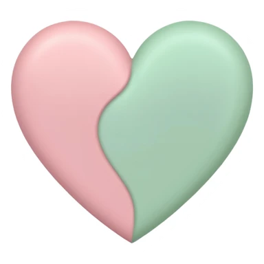 A half pastel green half pastel pink heart sticker