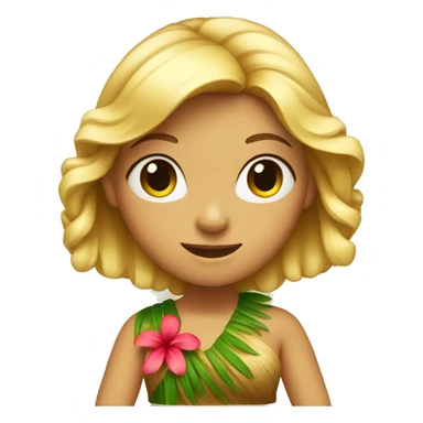 blonde hawaiian hula girl sticker