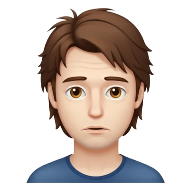 Weak man with disheveled hair sticker