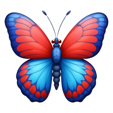 red-blue funny fat butterfly with small wings sticker