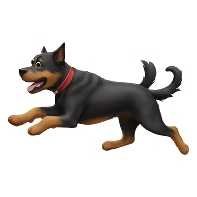 The dog is running after the cat sticker