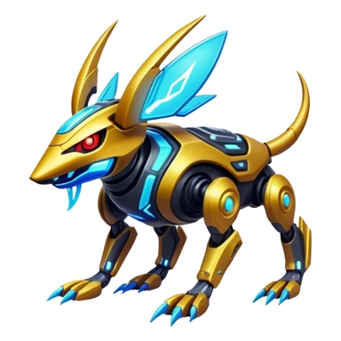  exotic modern cyber-Protogen-Fakémon-Pokémon-Vernid-creature sticker