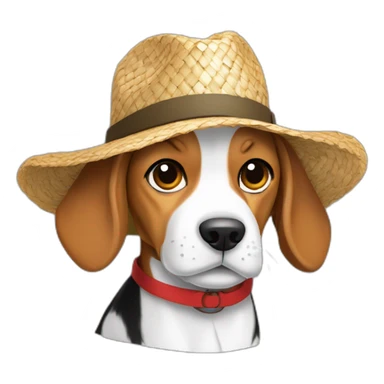 Beagle avec le chapeau de paille de Luffy sticker