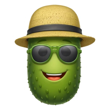 Pickle with a hat and sunglasses  sticker