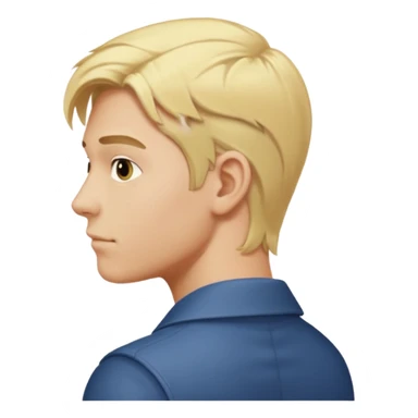 young man with blond hair turning back sticker