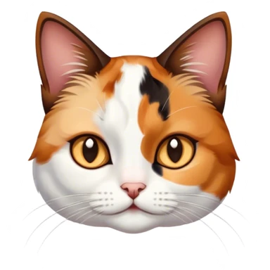 Kira calico white cat with brown black calico cat sticker