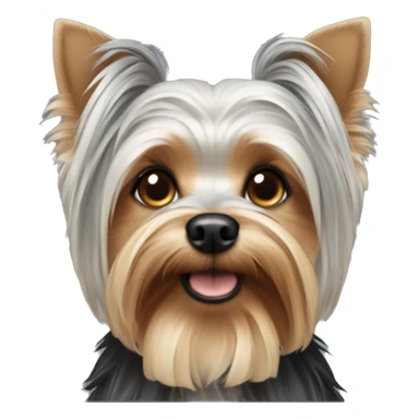 Yorkshire Terrier Dog white head grey black ears sticker