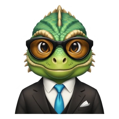capitalist iguana banker godfather with black sunglasses breakdance scaring sticker