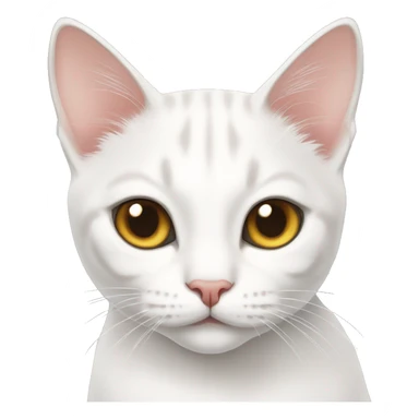 white domestic shorthair cat sticker