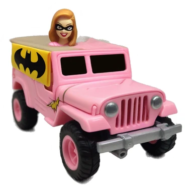 Cute Evil Batgirl 1942 Willy’s light pink army general’s jeep hot wheels real riders highly detailed  sticker