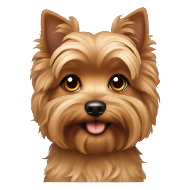 small dog with curly tan fur. longer ears. yorkie bicon mix. sticker