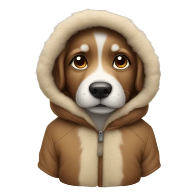 Dog wearing winter coat sticker