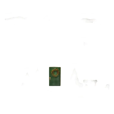 very large mansion decorated with lots of fancy Christmas lights and lots of Fancy christmas decorations sticker